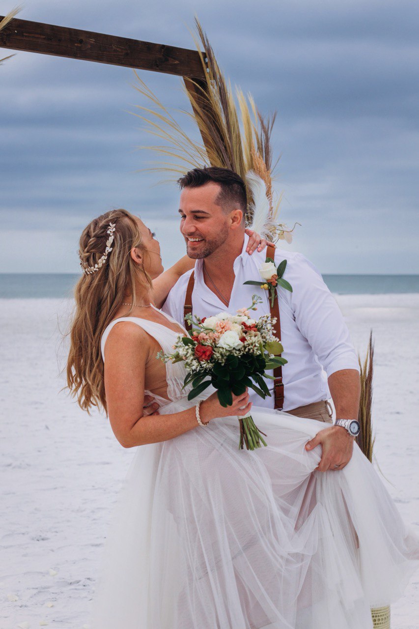 slinky beach wedding dress Rustic Mermaid Lace Ivory Wedding Dresses Illusion Neckline Beach Wedd –  Musebridals main image 0